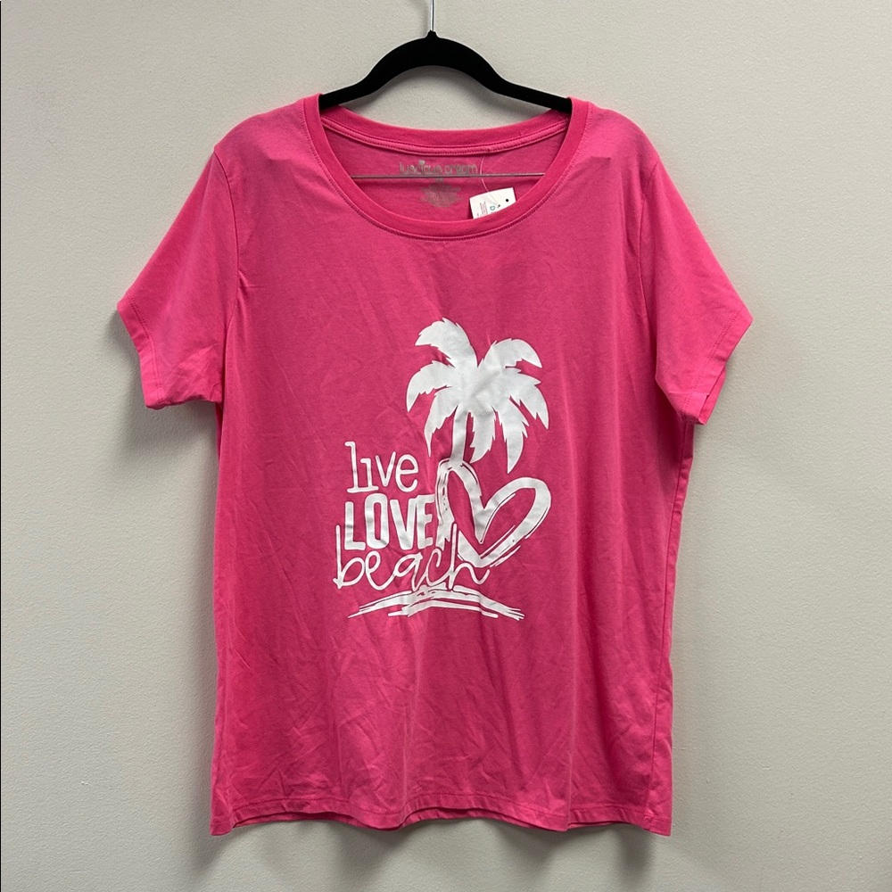 Pink Graphic Tee - Live Love Beach